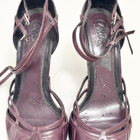 Carlos Santana Purple Pointy Strappy Pumps Stiletto Heels, Size 6.5 - Picture 4 of 6